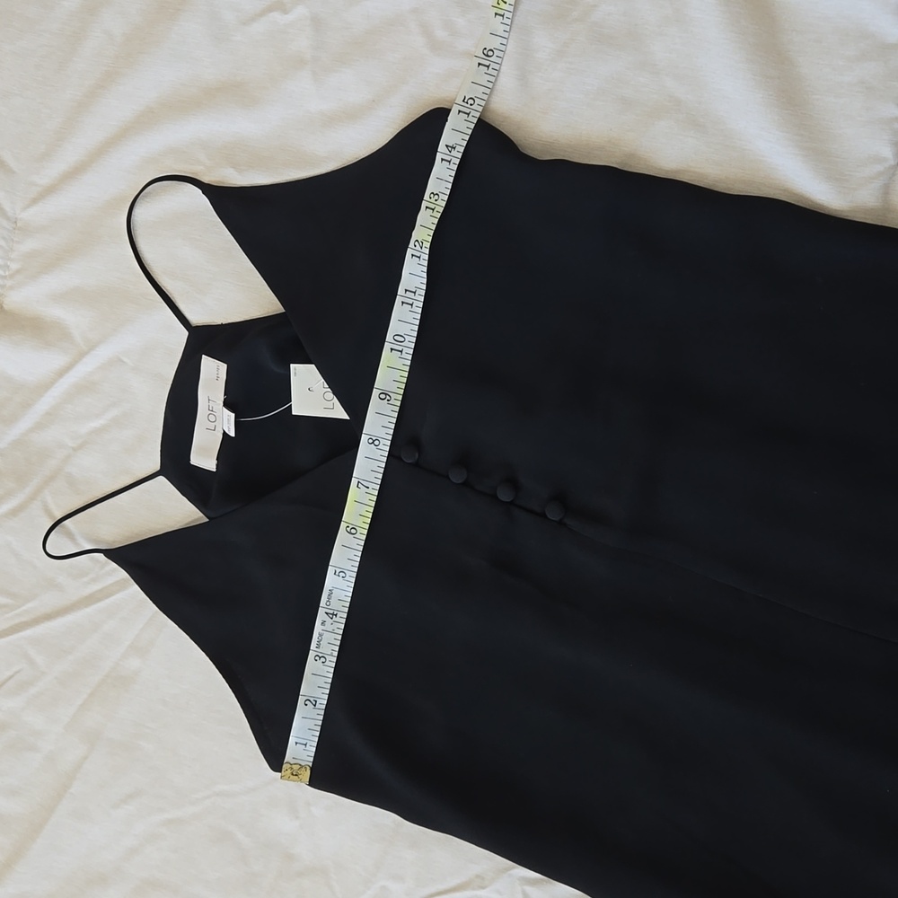 NWT LOFT xxsp black camisole blouse lined - Picture 5 of 10